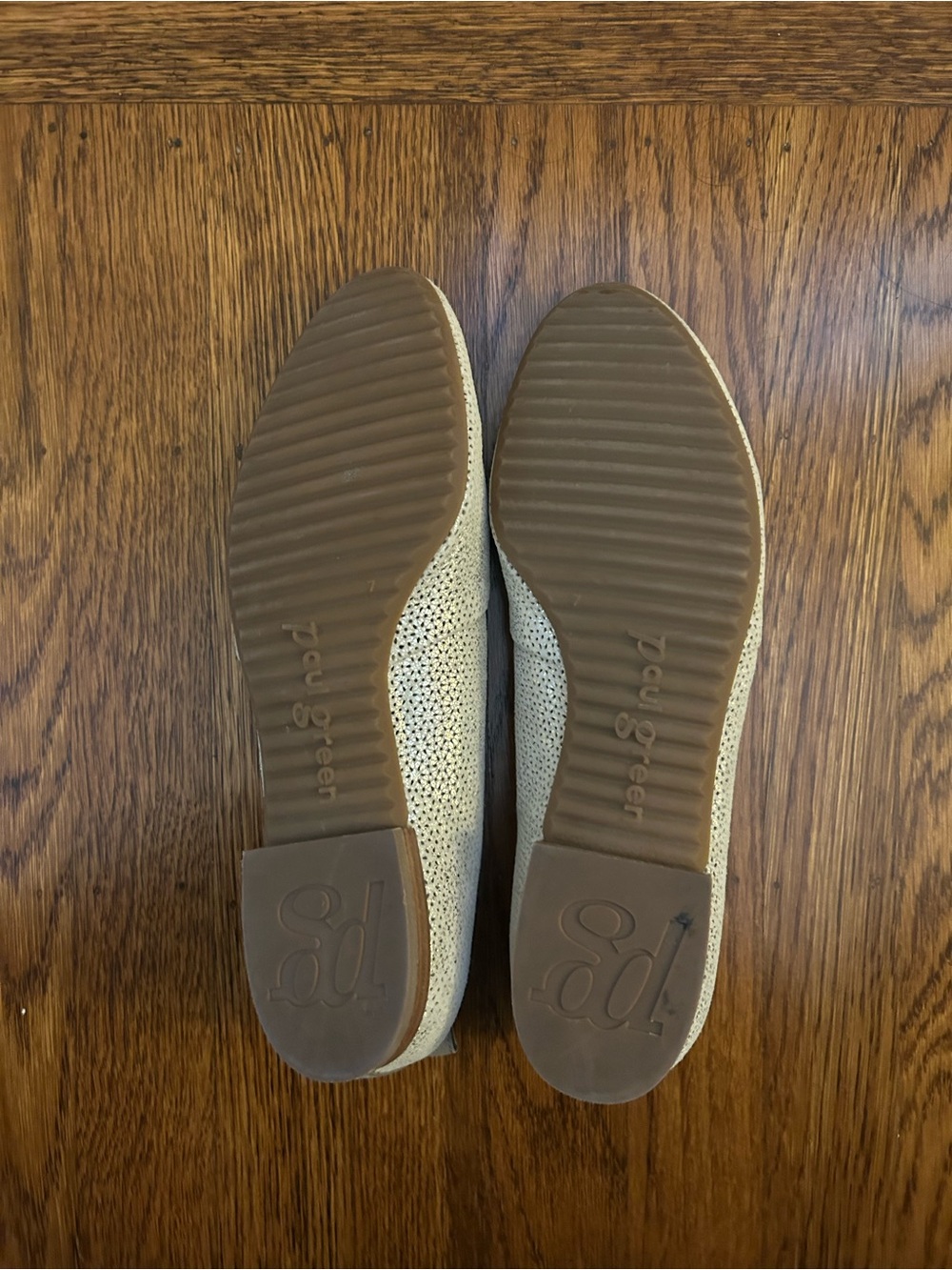 Paul Green Nubuck Almond Toe Slip-on Flats Loafer Metallic Light Gold 9 US EUC - Picture 5 of 10